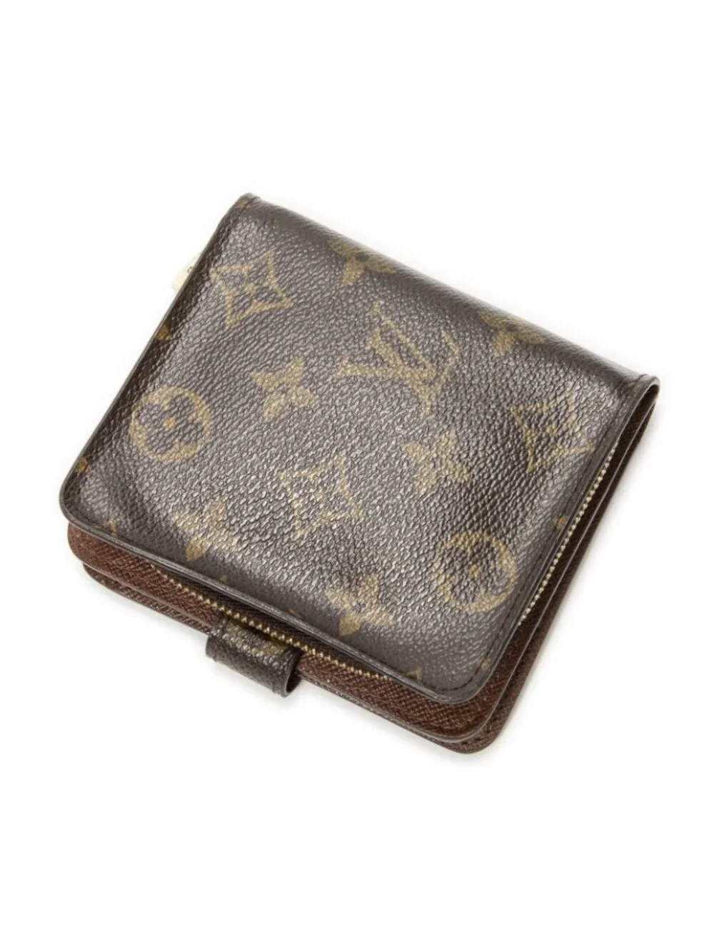 Louis Vuitton Compact Zip Bifold Wallet Brown Monogram Canvas